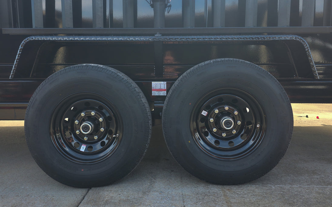 7x16 Telescopic Dump Trailer with 4ft Sides (2) 7K Axles W/ Hydraulic Jack Tires