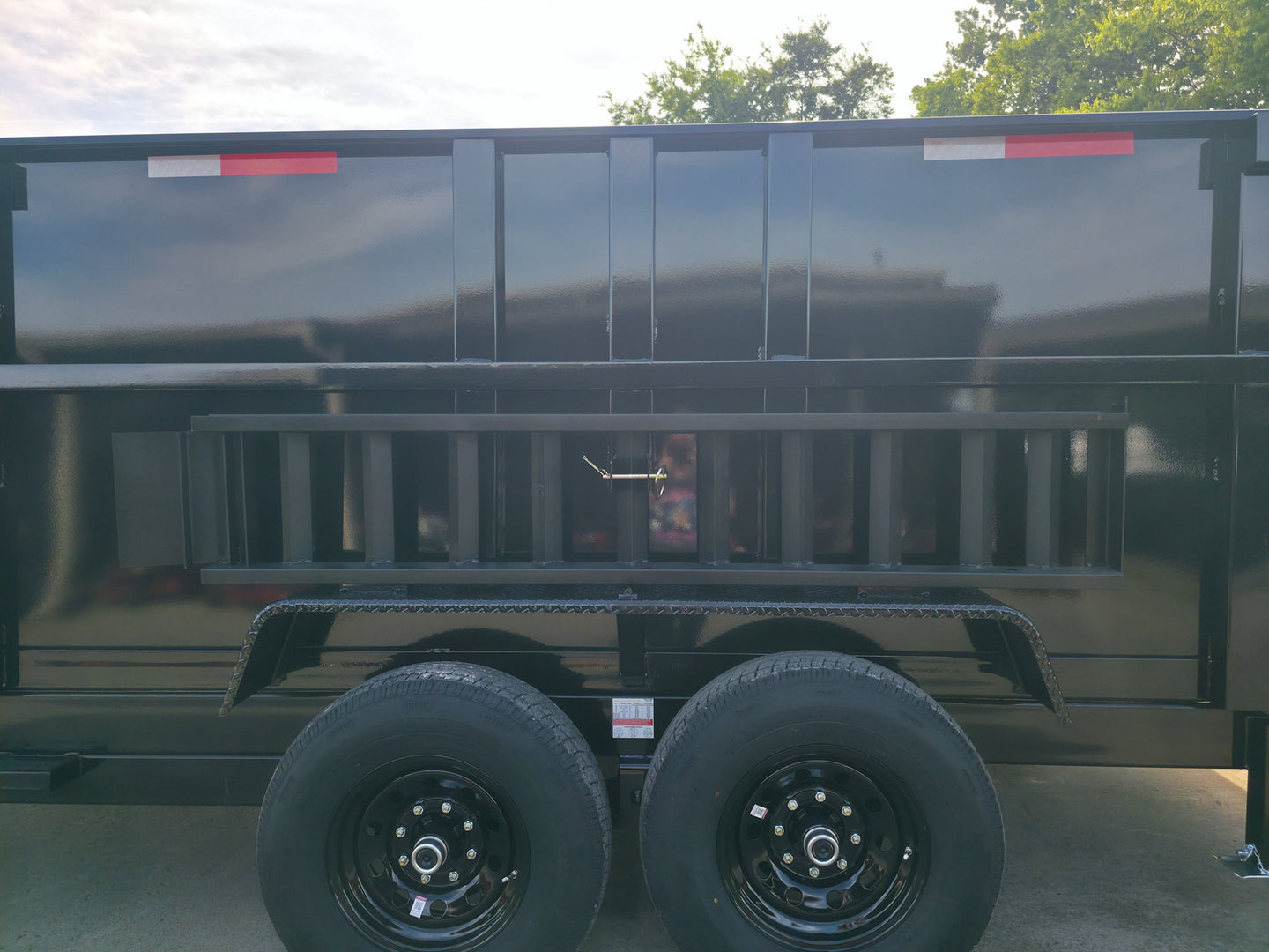 7x16 Telescopic Dump Trailer with 4ft Sides (2) 7K Axles W/ Hydraulic Jack Left Side Ramp