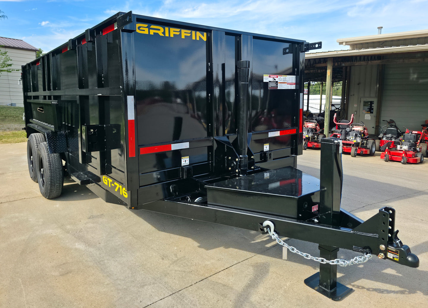 7x16 Telescopic Dump Trailer with 4ft Sides (2) 7K Axles W/ Hydraulic Jack Front Right