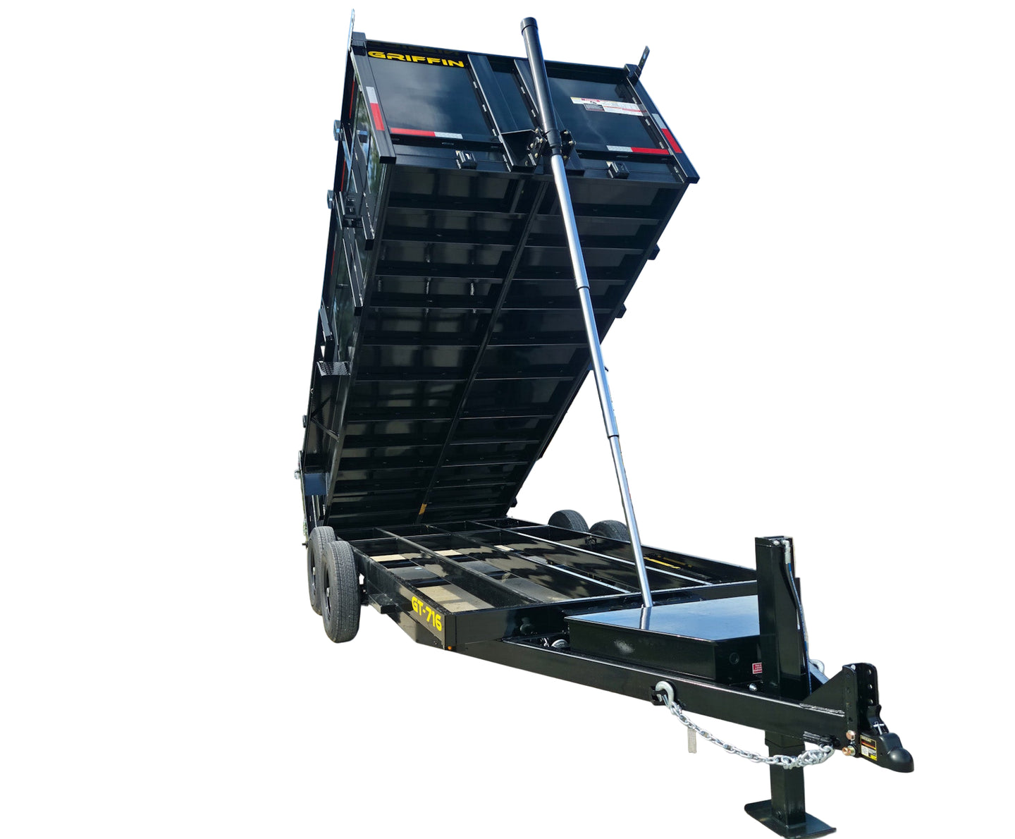 7x16 Telescopic Dump Trailer with 4ft Sides (2) 7K Axles W/ Hydraulic Jack - SLE Equipment - 1