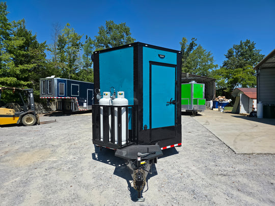 8.5' X 28' Teal Green Custom Concession Trailer Food Event Catering - SLE Equipment - 2