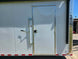 8.5x28 Flat Nose White Enclosed Trailer Roll Out Awning with AC Unit (2) 5,200LB Axles Side Door