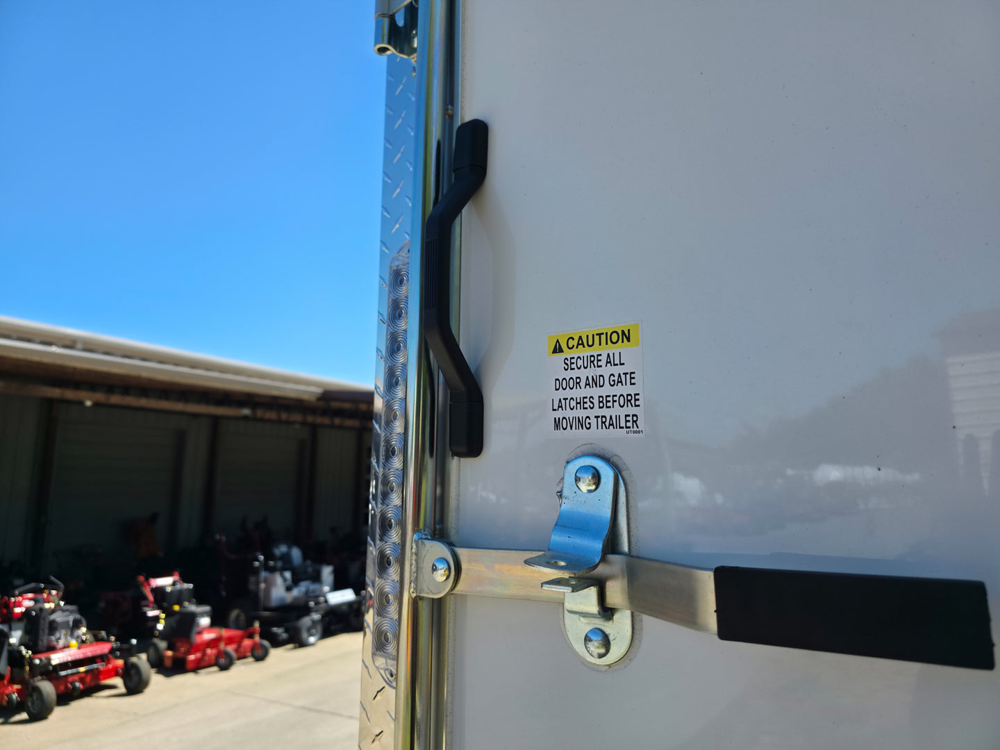 8.5x28 Flat Nose White Enclosed Trailer Roll Out Awning with AC Unit (2) 5,200LB Axles Handle