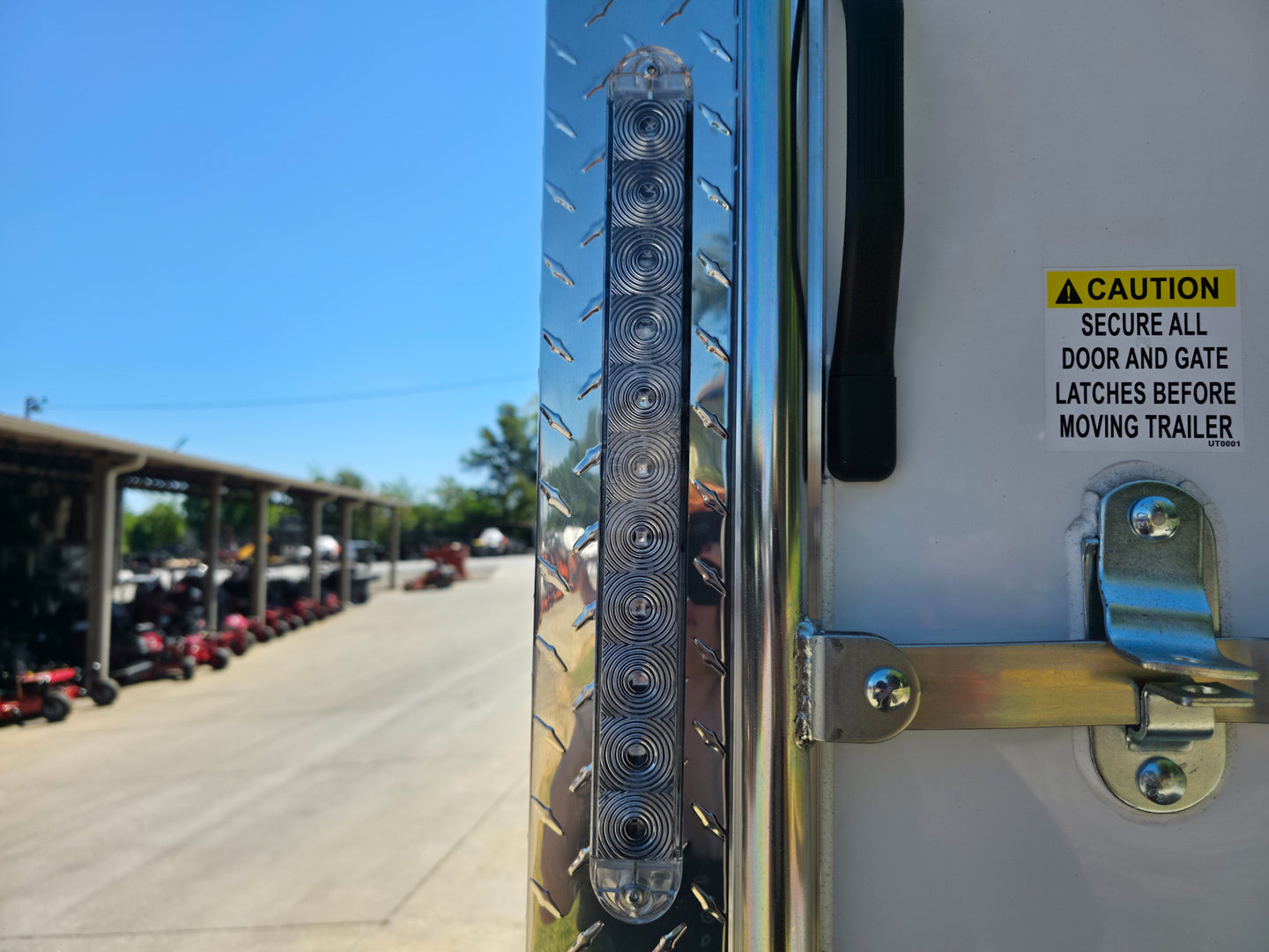 8.5x28 Flat Nose White Enclosed Trailer Roll Out Awning with AC Unit (2) 5,200LB Axles LED Brake Light