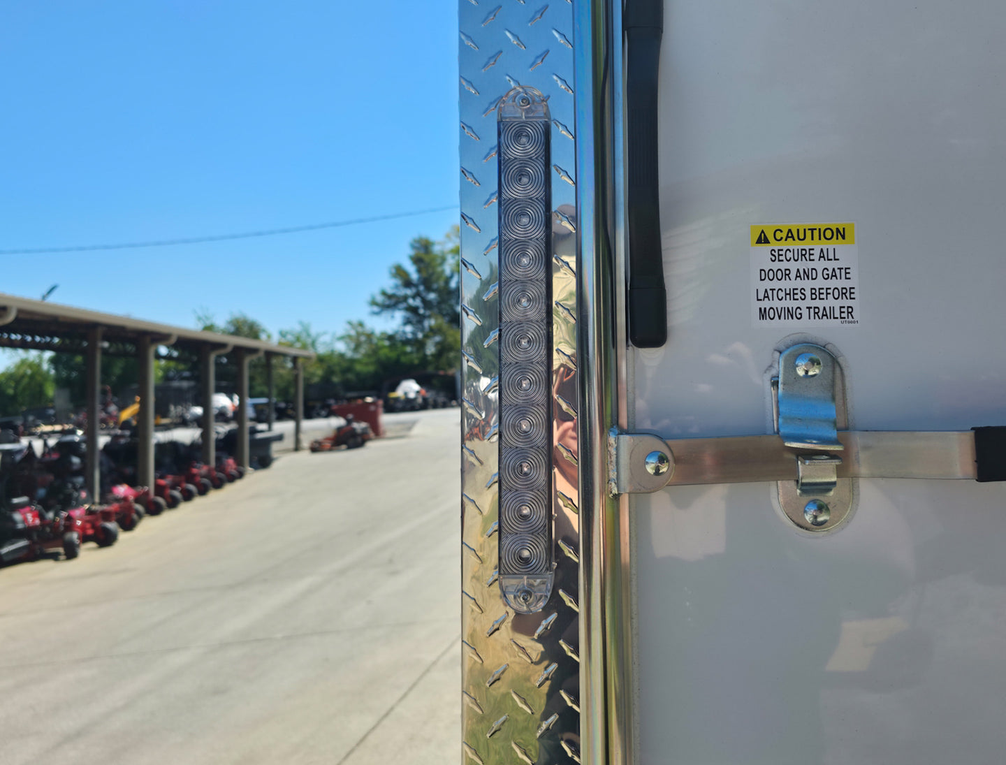 8.5x28 Flat Nose White Enclosed Trailer Roll Out Awning with AC Unit (2) 5,200LB Axles LED Brake Light