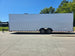8.5x28 Flat Nose White Enclosed Trailer Roll Out Awning with AC Unit (2) 5,200LB Axles Left Side