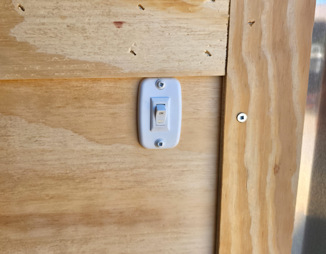 8.5x28 Flat Nose White Enclosed Trailer Roll Out Awning with AC Unit (2) 5,200LB Axles Light Switch