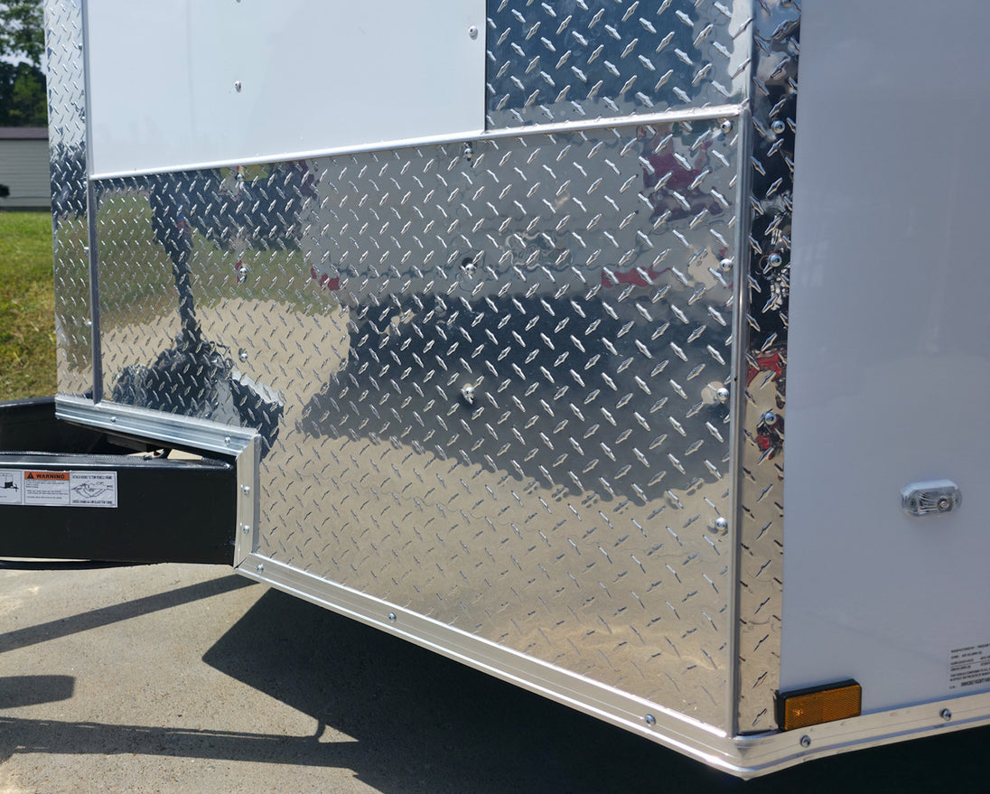 7x18 Hybrid Enclosed White with Alum Trim and Open Deck (2) 5200LB Axles ATP