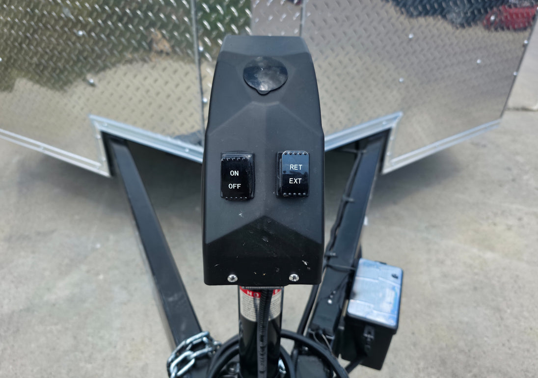 7x18 Hybrid Enclosed White with Alum Trim and Open Deck (2) 5200LB Axles Jack Controls