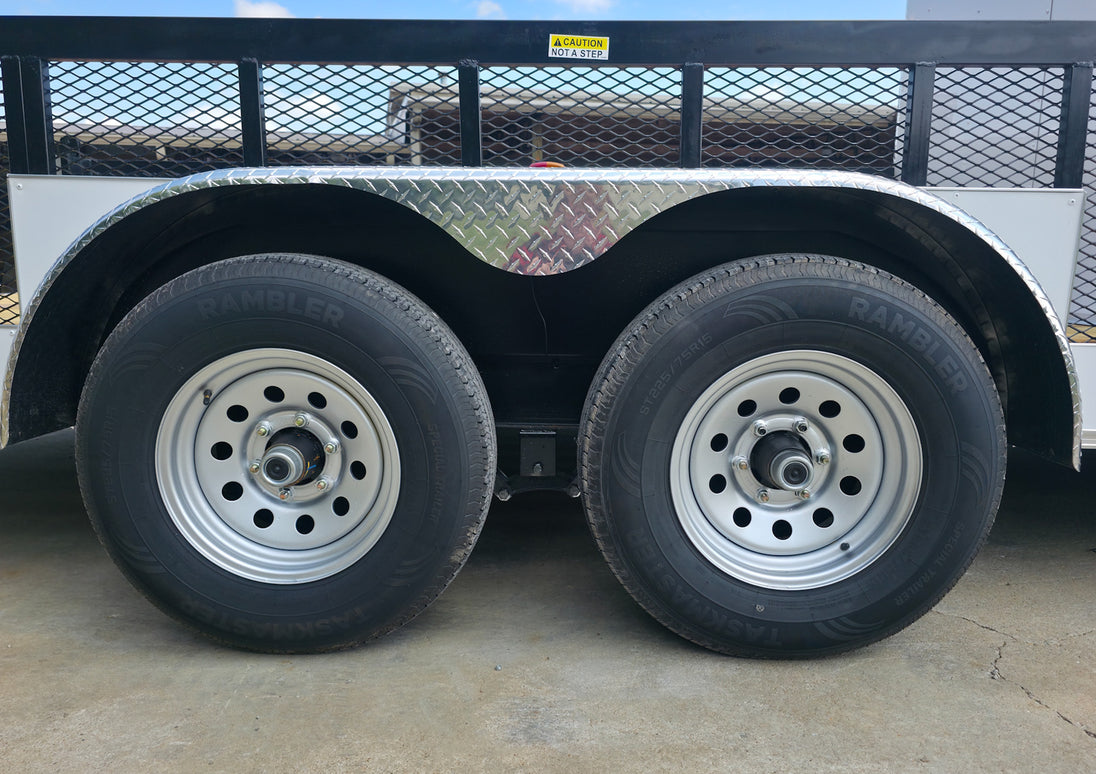 7x18 Hybrid Enclosed White with Alum Trim and Open Deck (2) 5200LB Axles Tires