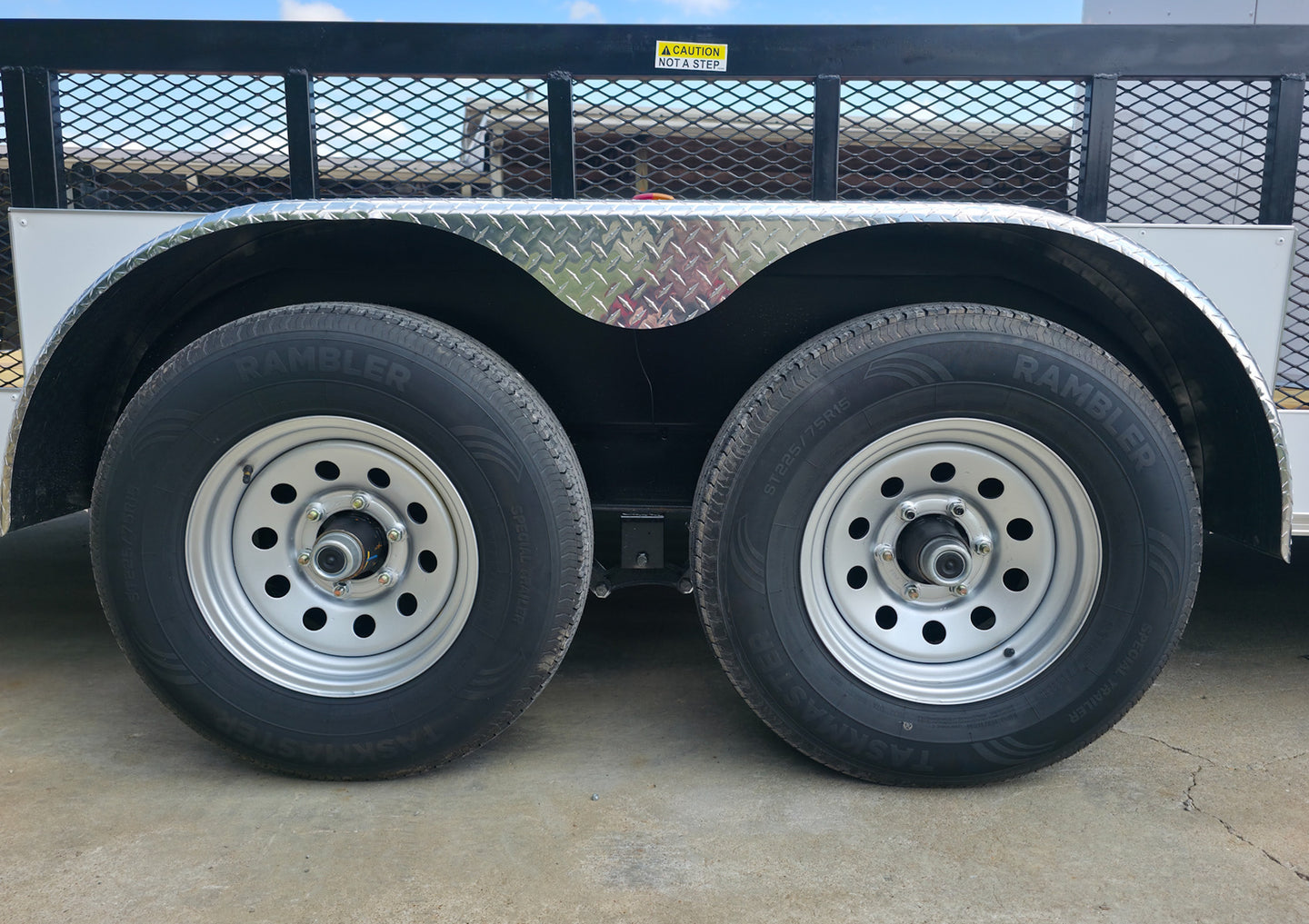 7x18 Hybrid Enclosed White with Alum Trim and Open Deck (2) 5200LB Axles Tires