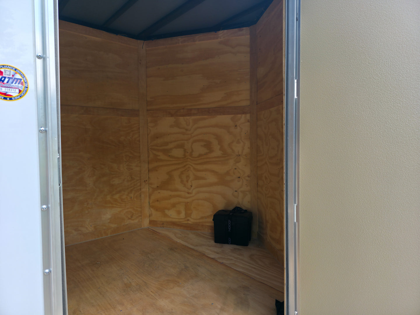 7x18 Hybrid Enclosed White with Alum Trim and Open Deck (2) 5200LB Axles Front Inside Enclosed