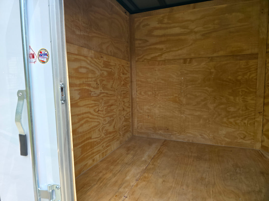 7x18 Hybrid Enclosed White with Alum Trim and Open Deck (2) 5200LB Axles Rear Inside Enclosed