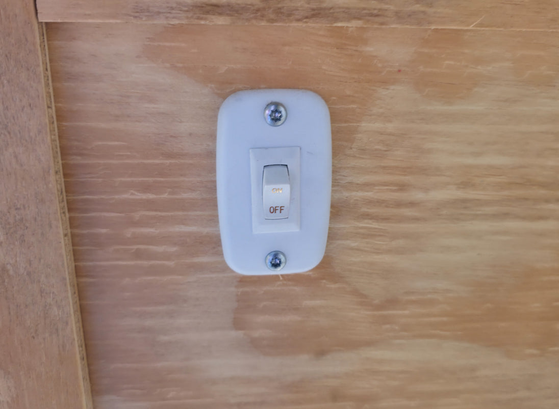 7x18 Hybrid Enclosed White with Alum Trim and Open Deck (2) 5200LB Axles Inside Enclosed Light Switch