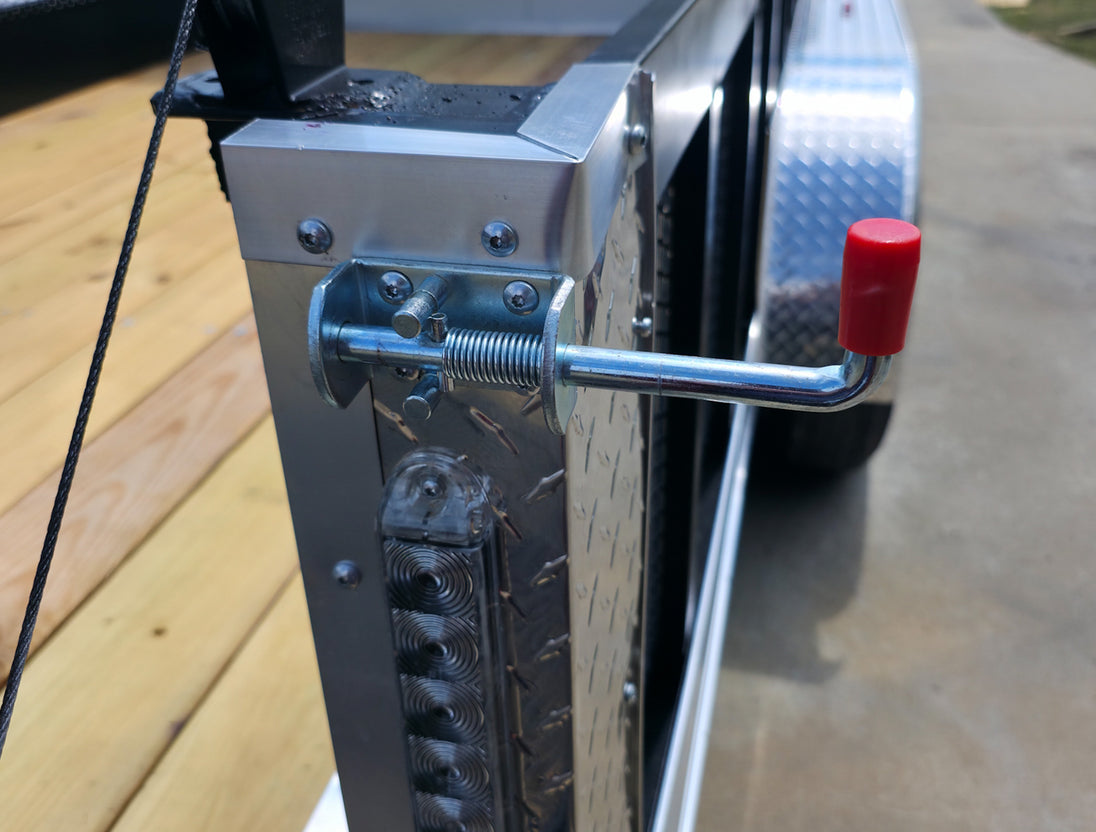 7x18 Hybrid Enclosed White with Alum Trim and Open Deck (2) 5200LB Axles Gate Latch