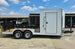 7x18 Hybrid Enclosed White with Alum Trim and Open Deck (2) 5200LB Axles Right Side