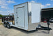 7x18 Hybrid Enclosed White with Alum Trim and Open Deck (2) 5200LB Axles Front Right