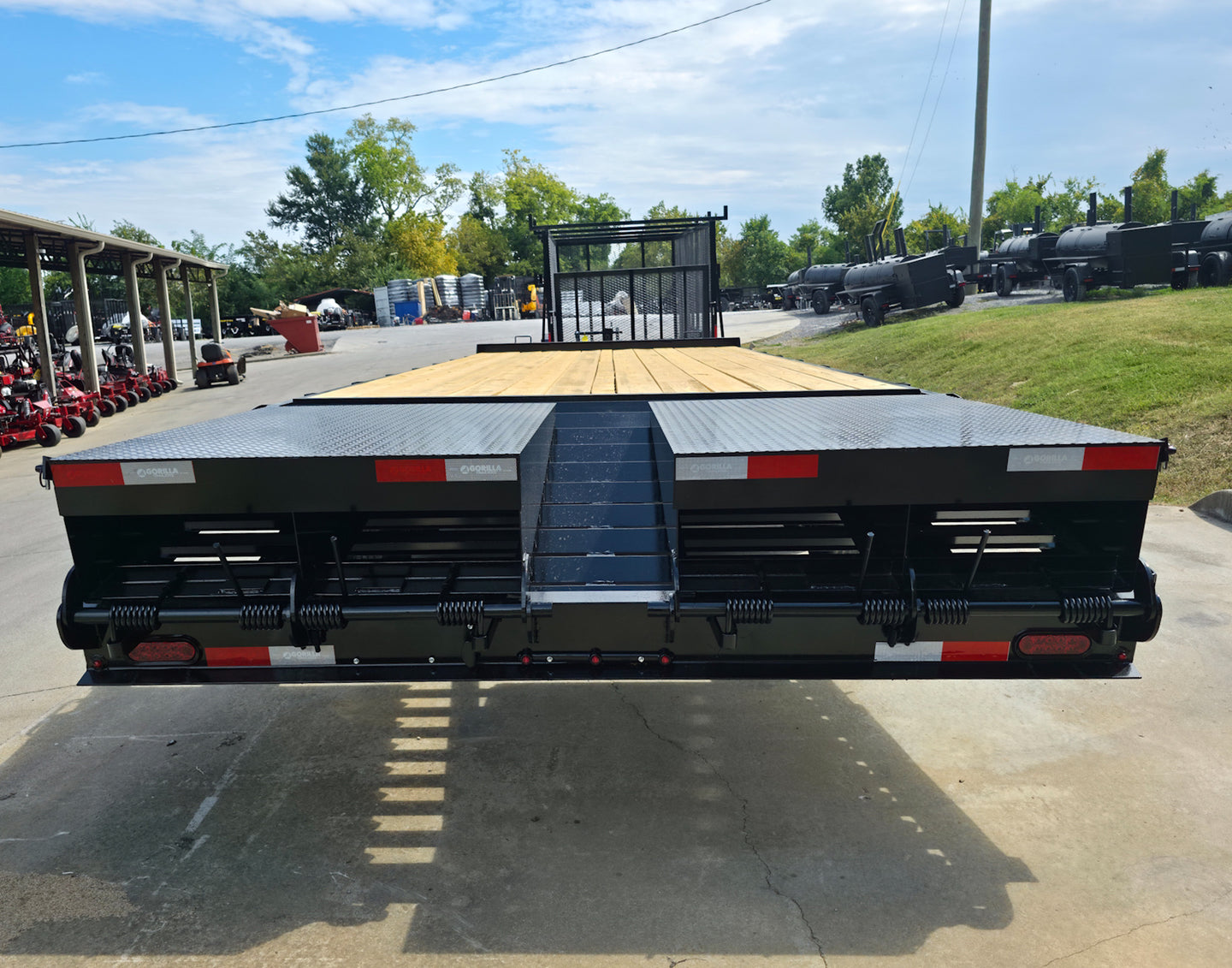 8.5x25 IBeam Deckover Trailer DoveTail (2) 7K Axles King Kong Ramps 14k GVWR - SLE Equipment - 8