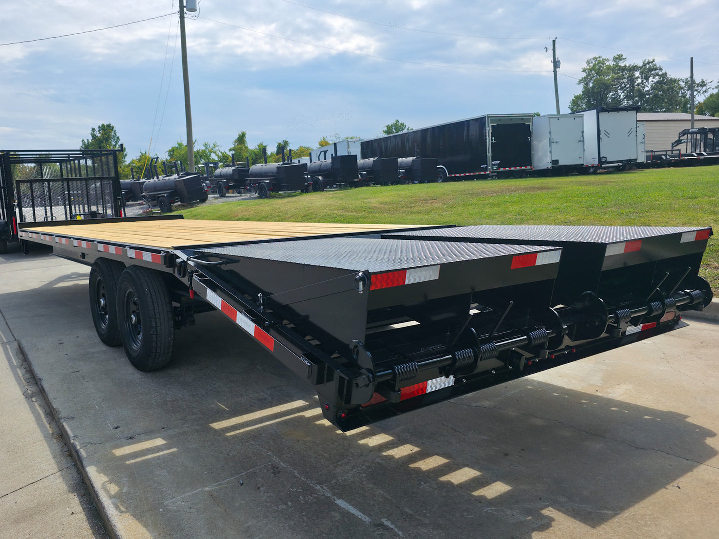 8.5x25 IBeam Deckover Trailer DoveTail (2) 7K Axles King Kong Ramps 14k GVWR - SLE Equipment - 9