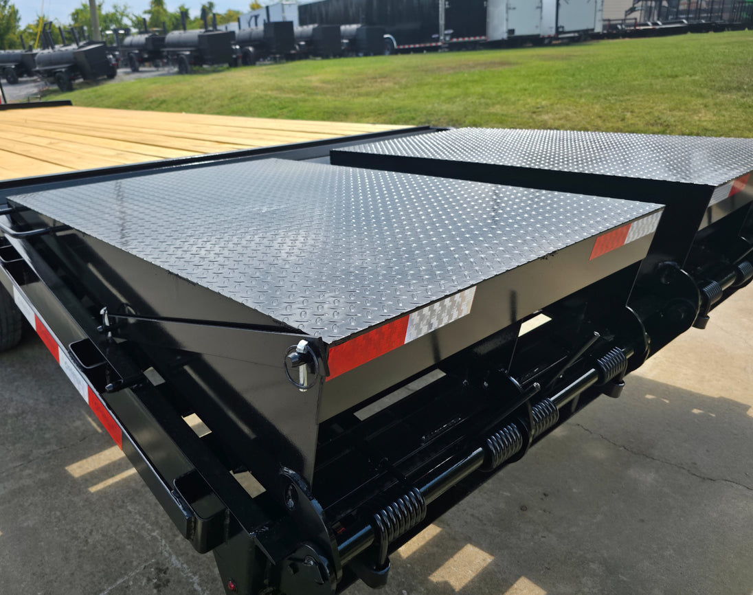 8.5x25 IBeam Deckover Trailer DoveTail (2) 7K Axles King Kong Ramps 14k GVWR - SLE Equipment - 17