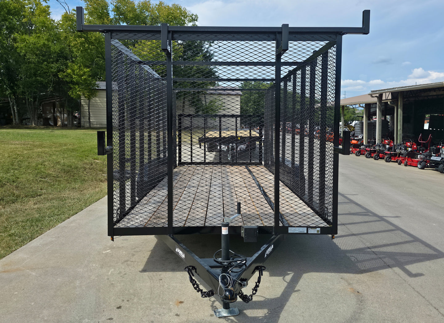 7x16 Debris Junk Trash Leaf Removal Trailer 6ft Mesh Sides and Ladder Racks 7k GVWR - SLE Equipment - 3