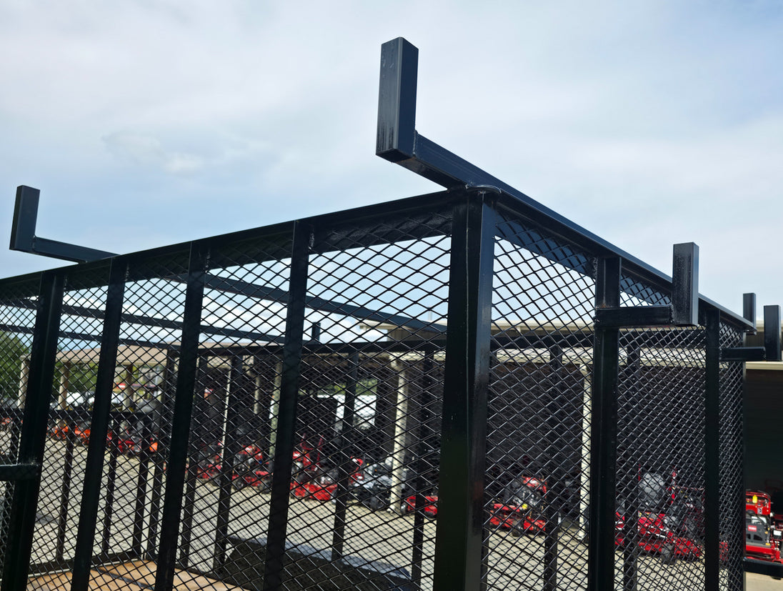 7x16 Debris Junk Trash Leaf Removal Trailer 6ft Mesh Sides and Ladder Racks 7k GVWR - SLE Equipment - 12