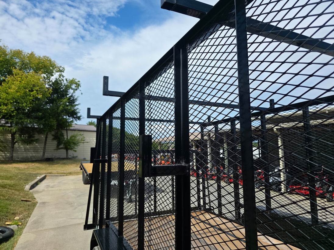 7x16 Debris Junk Trash Leaf Removal Trailer 6ft Mesh Sides and Ladder Racks 7k GVWR - SLE Equipment - 14