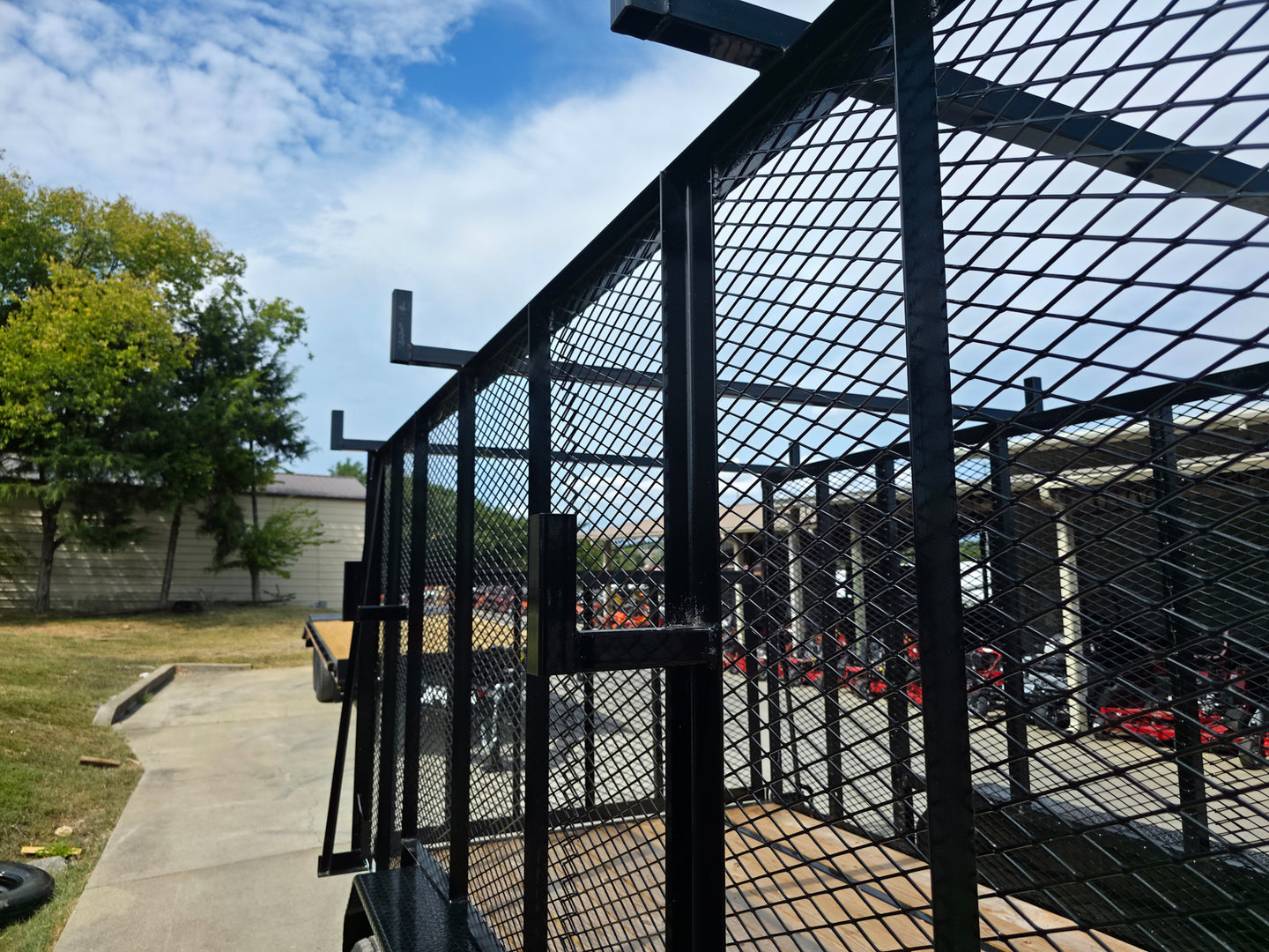 7x16 Debris Junk Trash Leaf Removal Trailer 6ft Mesh Sides and Ladder Racks 7k GVWR - SLE Equipment - 14