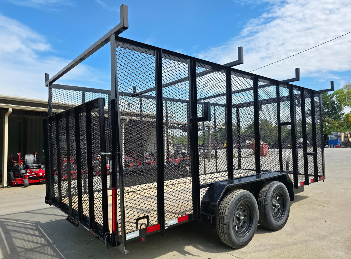 7x16 Debris Junk Trash Leaf Removal Trailer 6ft Mesh Sides and Ladder Racks 7k GVWR - SLE Equipment - 5