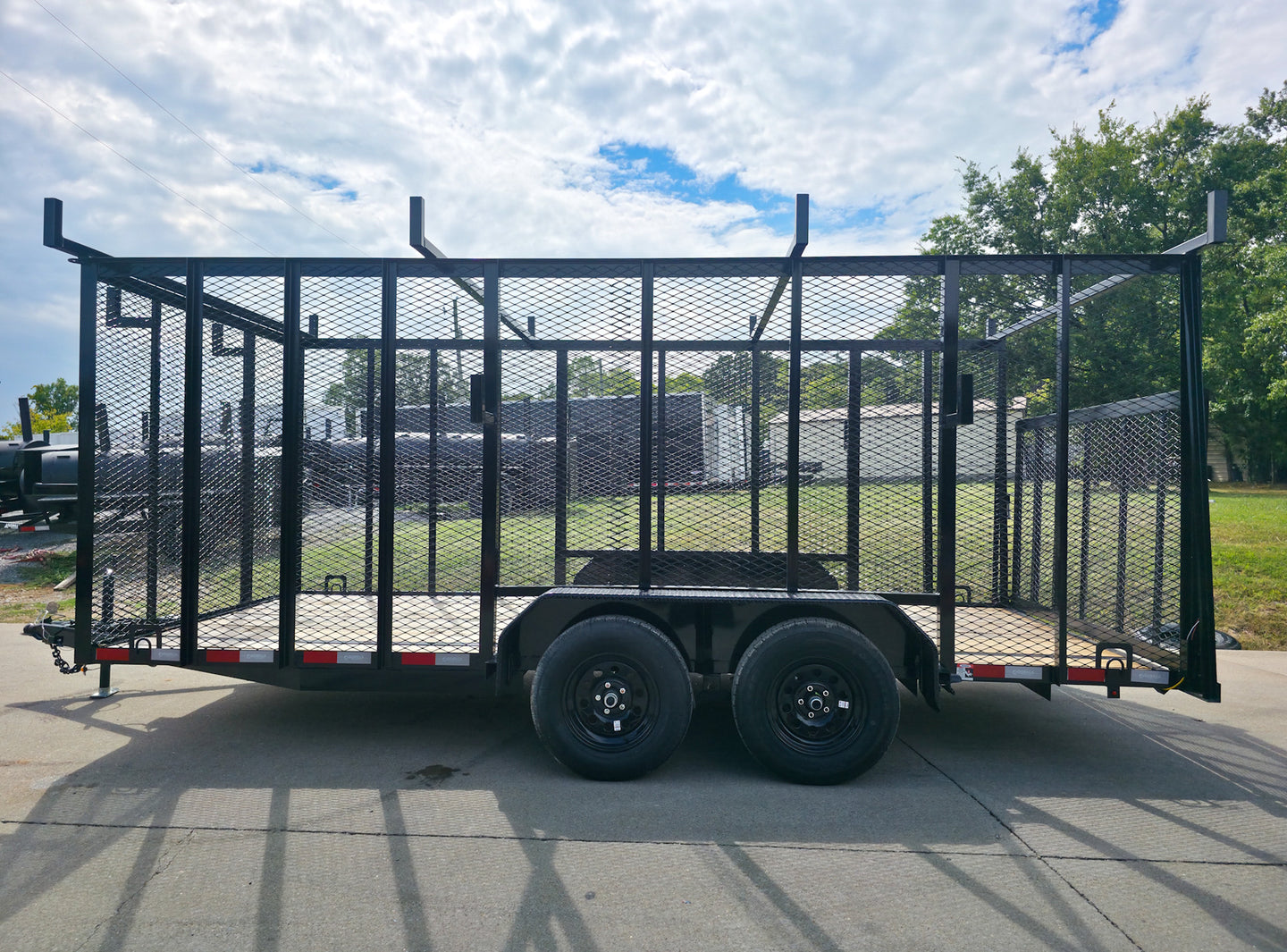 7x16 Debris Junk Trash Leaf Removal Trailer 6ft Mesh Sides and Ladder Racks 7k GVWR - SLE Equipment - 4