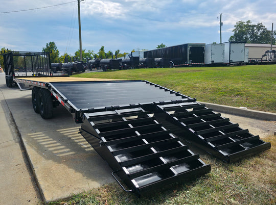 8.5x25 IBeam Deckover Trailer DoveTail (2) 7K Axles King Kong Ramps 14k GVWR - SLE Equipment - 19