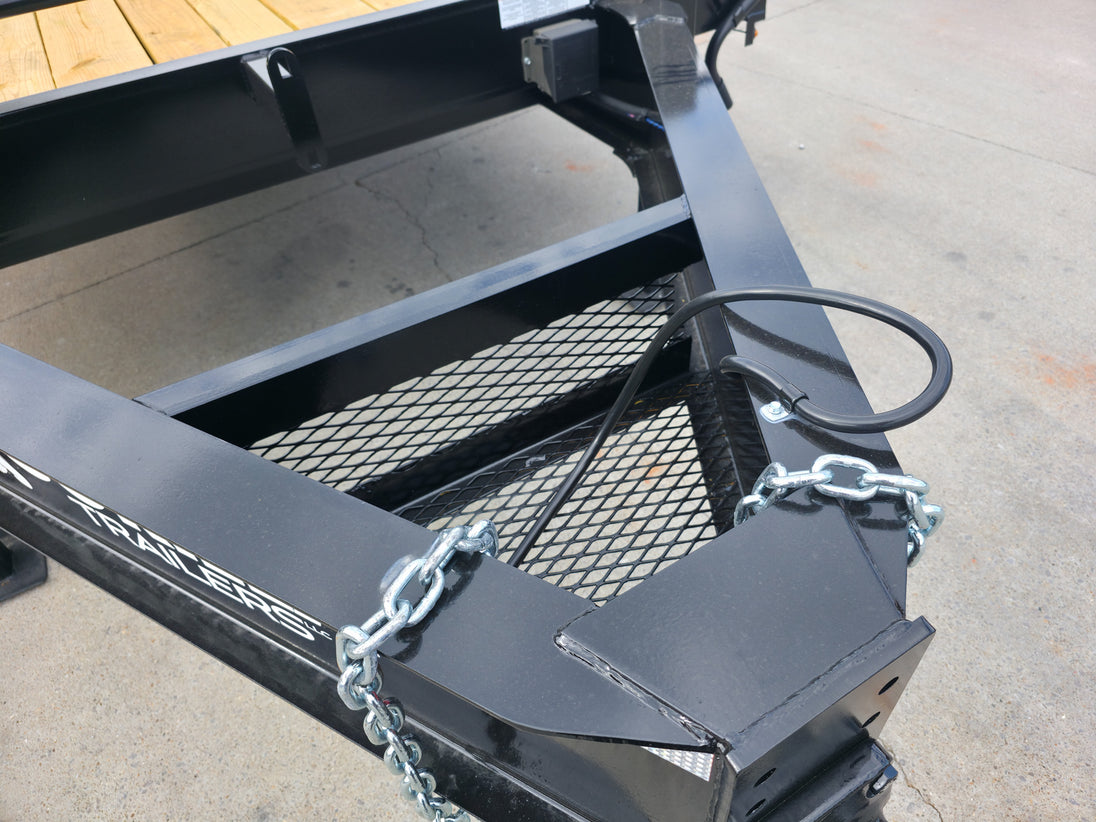 8.5x25 IBeam Deckover Dovetail Trailer (2) 10K Axles King Kong Ramps 20K GVWR Chain Basket