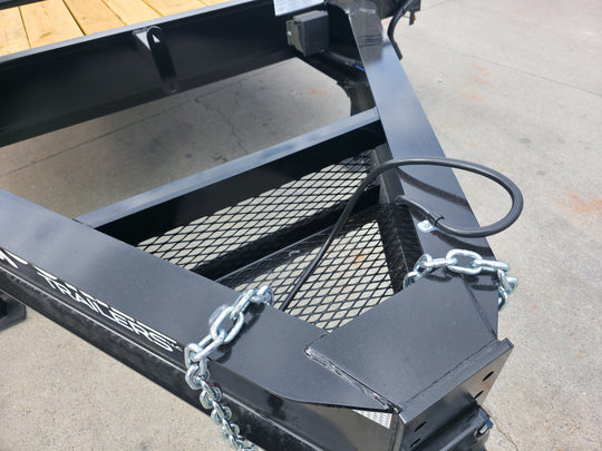 8.5x25 IBeam Deckover Dovetail Trailer (2) 10K Axles King Kong Ramps 20K GVWR Chain Basket