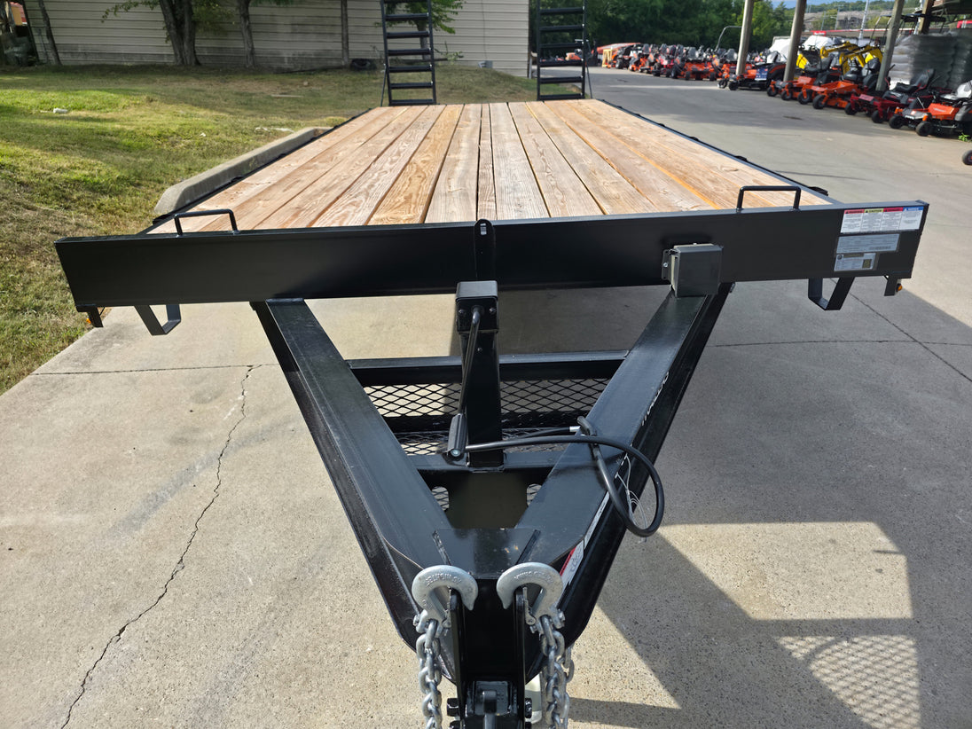 8.5x22 Deckover I - Beam Trailer (2) 5,200lb Axles Stand - Up Ramps 10K GVWR - SLE Equipment - 7