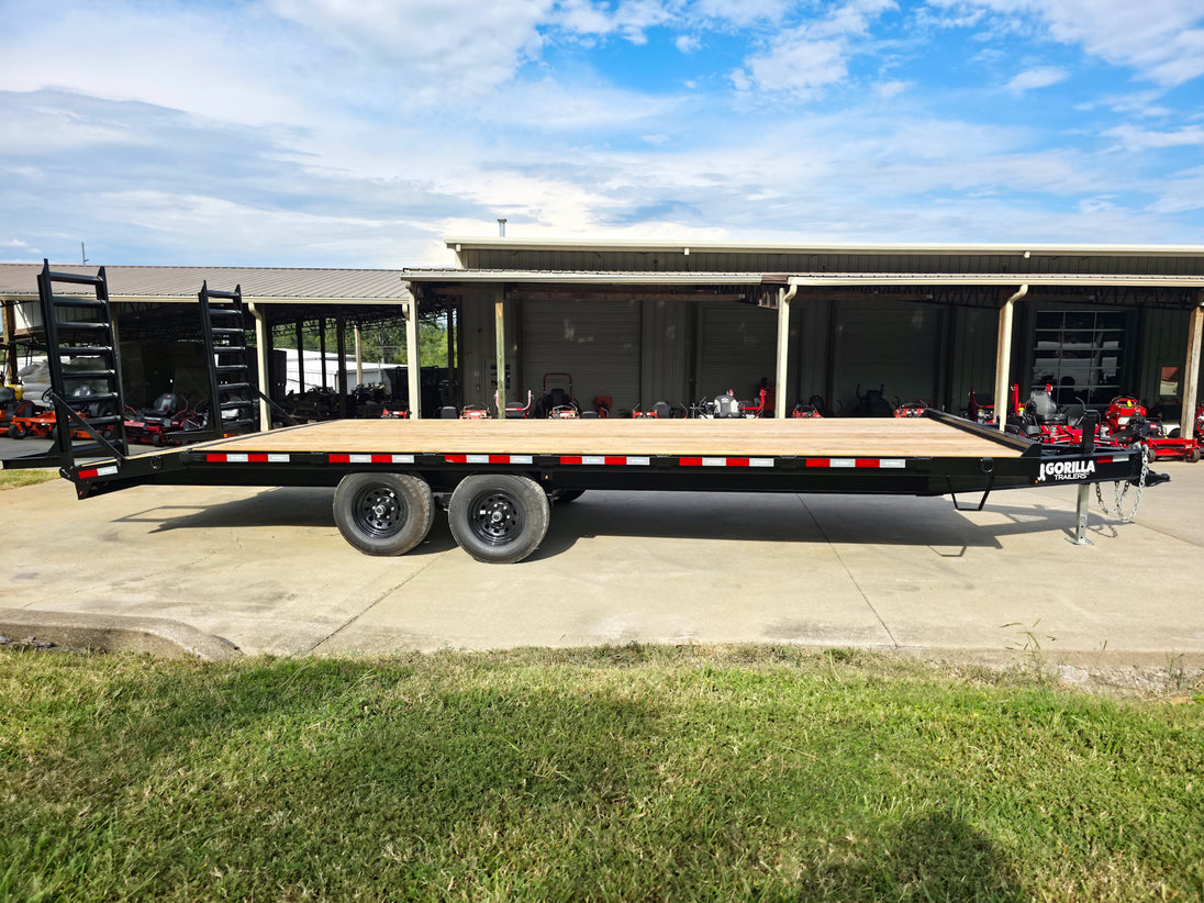 8.5x22 Deckover I - Beam Trailer (2) 5,200lb Axles Stand - Up Ramps 10K GVWR - SLE Equipment - 5