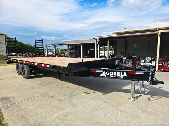 8.5x22 Deckover I - Beam Trailer (2) 5,200lb Axles Stand - Up Ramps 10K GVWR - SLE Equipment - 2