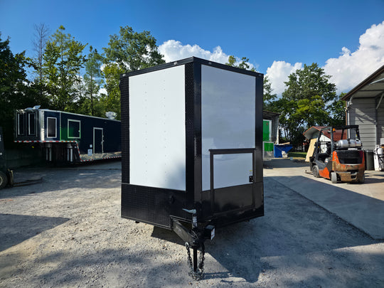 8.5' X 20' White With Blackout Trim Custom Enclosed Office Trailer - SLE Equipment - 2