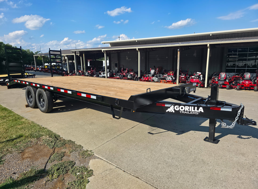 8.5x22 I - Beam Deckover Trailer (2) 7K Axles Stand - Up Ramps 14k GVWR - SLE Equipment - 2