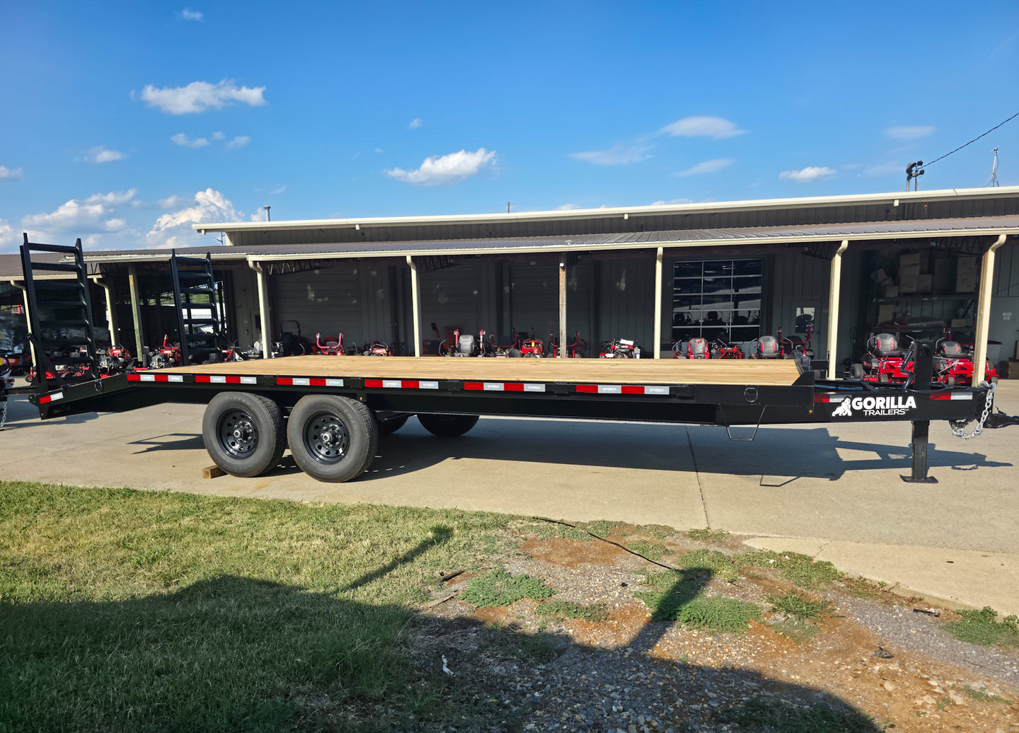 8.5x22 I - Beam Deckover Trailer (2) 7K Axles Stand - Up Ramps 14k GVWR - SLE Equipment - 4