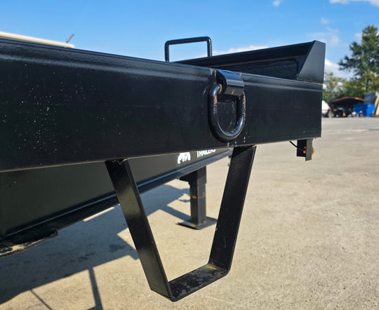 8.5x22 I - Beam Deckover Trailer (2) 7K Axles Stand - Up Ramps 14k GVWR - SLE Equipment - 16