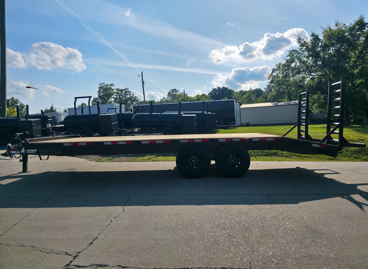 8.5x22 I - Beam Deckover Trailer (2) 7K Axles Stand - Up Ramps 14k GVWR - SLE Equipment - 6