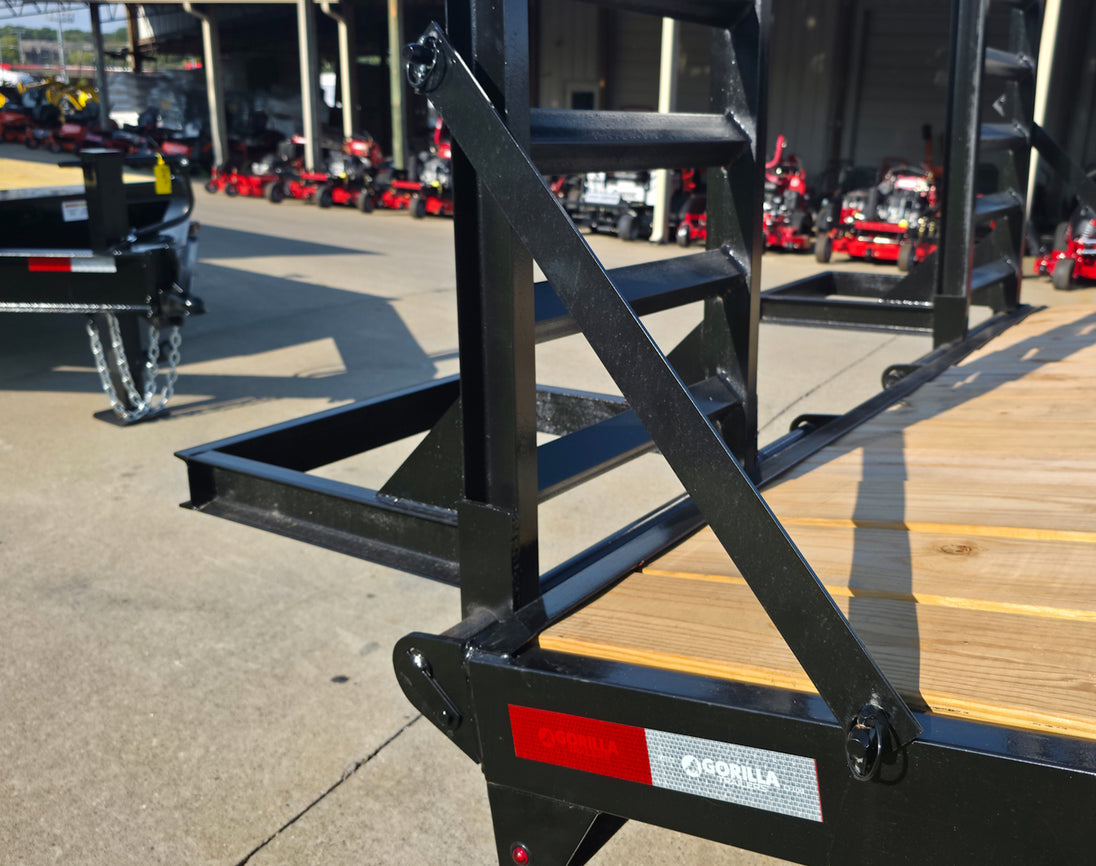 8.5x22 I - Beam Deckover Trailer (2) 7K Axles Stand - Up Ramps 14k GVWR - SLE Equipment - 11