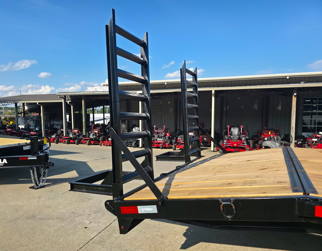 8.5x22 I - Beam Deckover Trailer (2) 7K Axles Stand - Up Ramps 14k GVWR - SLE Equipment - 12