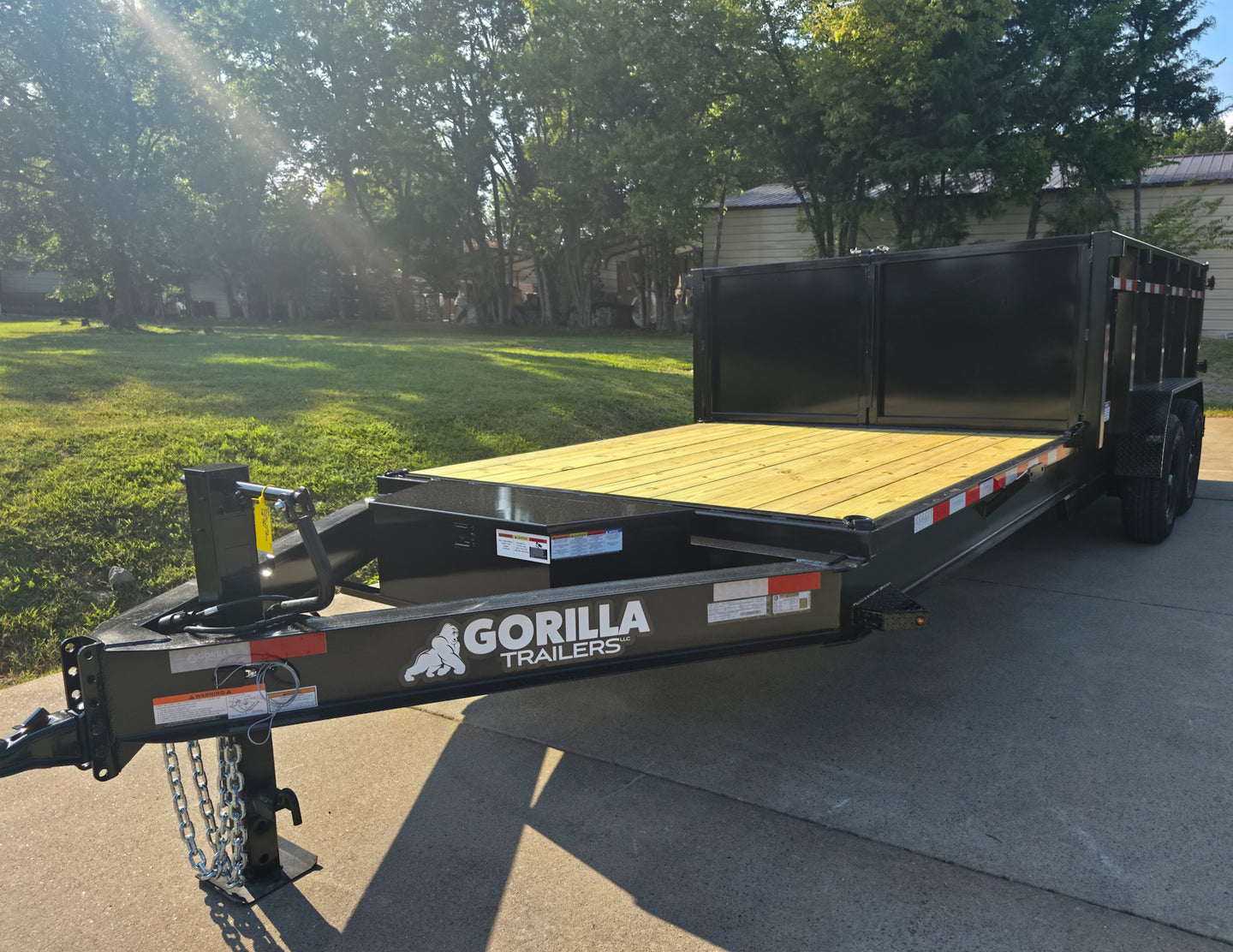 7x20 Hybrid Dump Utility Trailer with 3ft Sides Open Deck Equipment (2) 7K Axles Front Left 