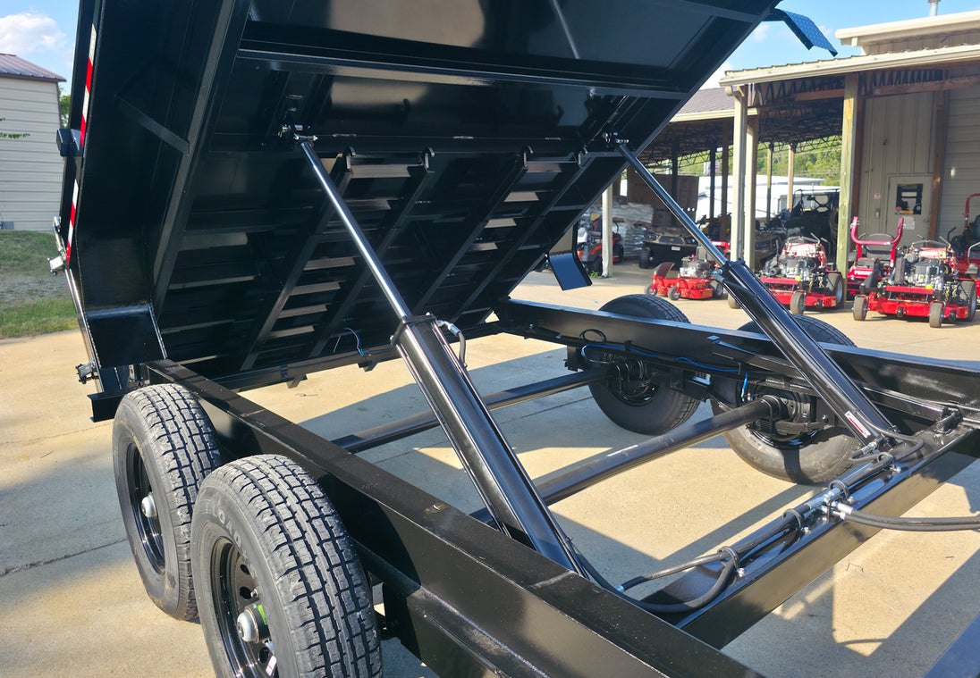 7x20 Hybrid Dump Utility Trailer with 3ft Sides Open Deck Equipment (2) 7K Axles Hydraulics