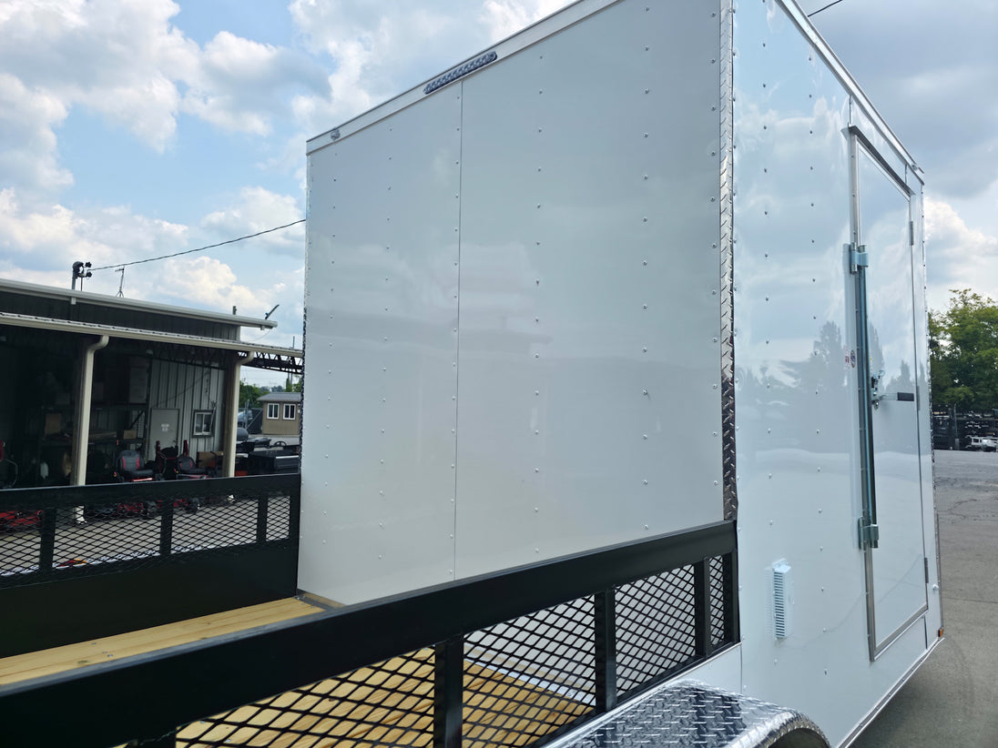 7x18 Hybrid Enclosed Trailer with Side Door (2) 5,200lb Axles Storage - SLE Equipment - 14