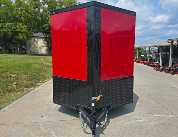 6x12 Enclosed Trailer Red V - Nose Blackout Package 3,500lb Axle Storage - SLE Equipment - 2