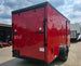 6x12 Enclosed Trailer Red V - Nose Blackout Package 3,500lb Axle Storage - SLE Equipment - 6