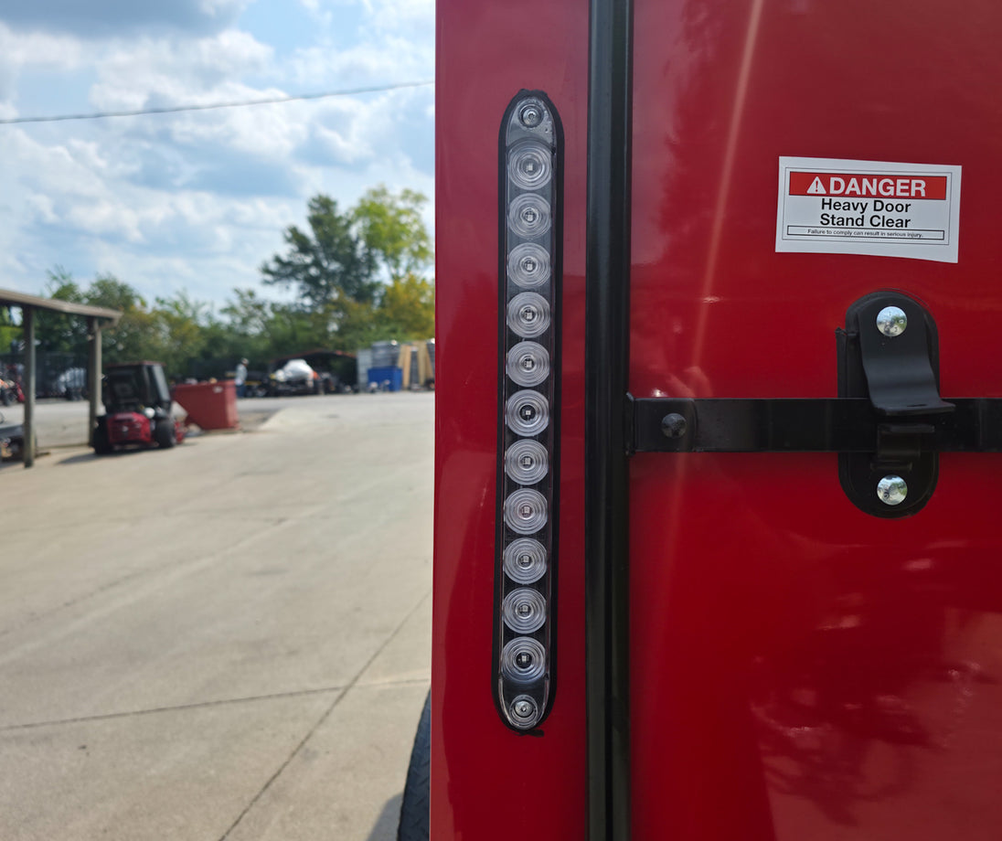 6x12 Enclosed Trailer Red V - Nose Blackout Package 3,500lb Axle Storage - SLE Equipment - 17