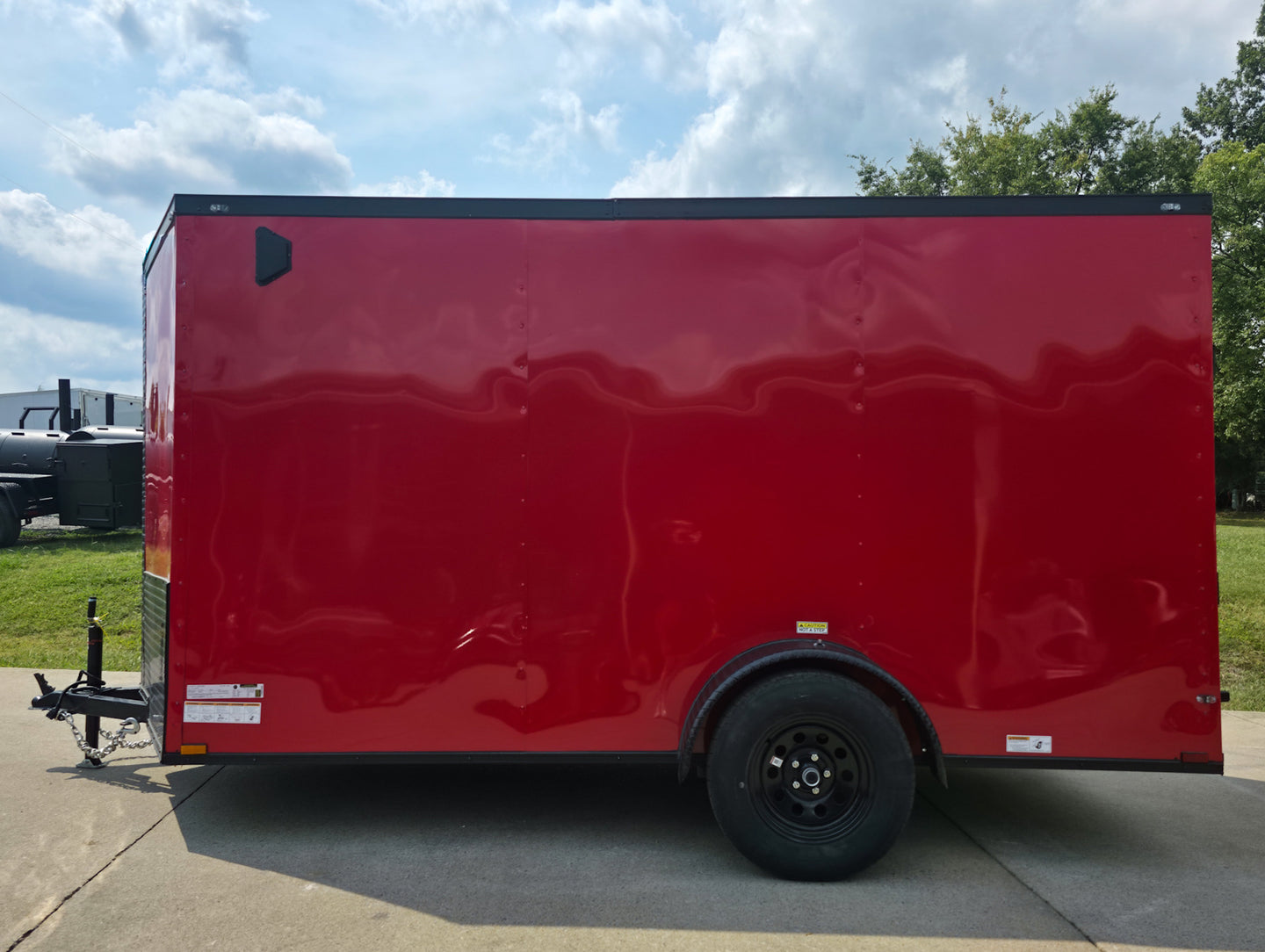 6x12 Enclosed Trailer Red V - Nose Blackout Package 3,500lb Axle Storage - SLE Equipment - 4